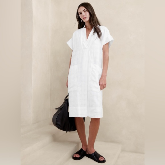NWT! Banana Republic “Laurel” Linen-Cotton Utility Dress - L - Picture 3 of 10